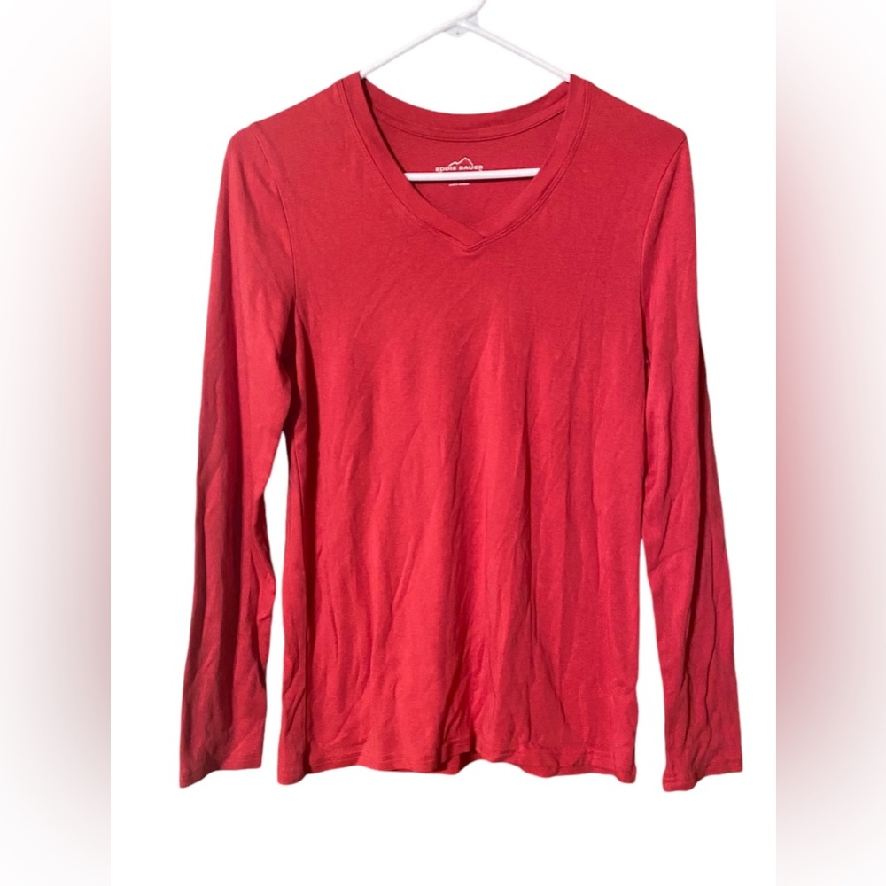 Eddie Bauer Lot Of 4 Long Sleeve Shirts Womens Medium V-Neck Minimalist Comfort - Picture 4 of 16